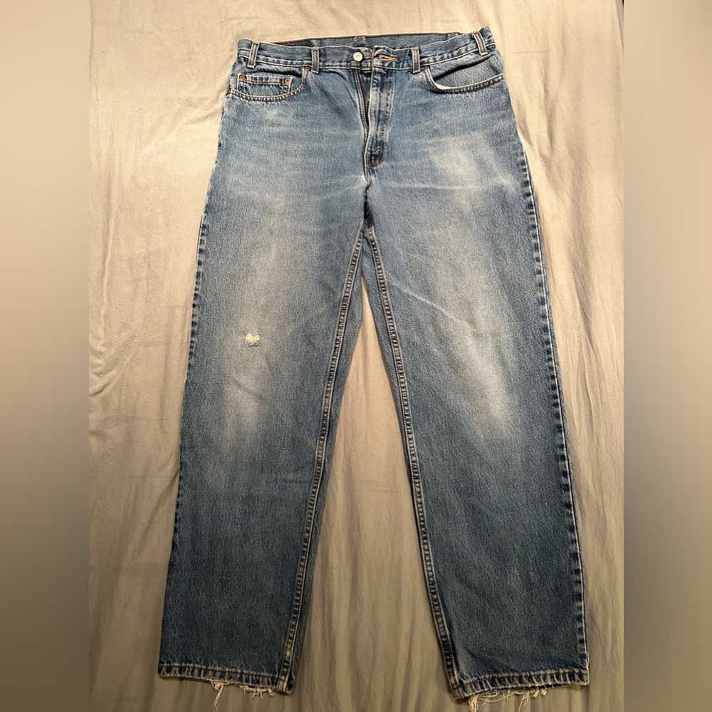 Vintage 80s Levis 550 Faded Distressed Denim Jeans Mens 36x32 Tag Made In USA